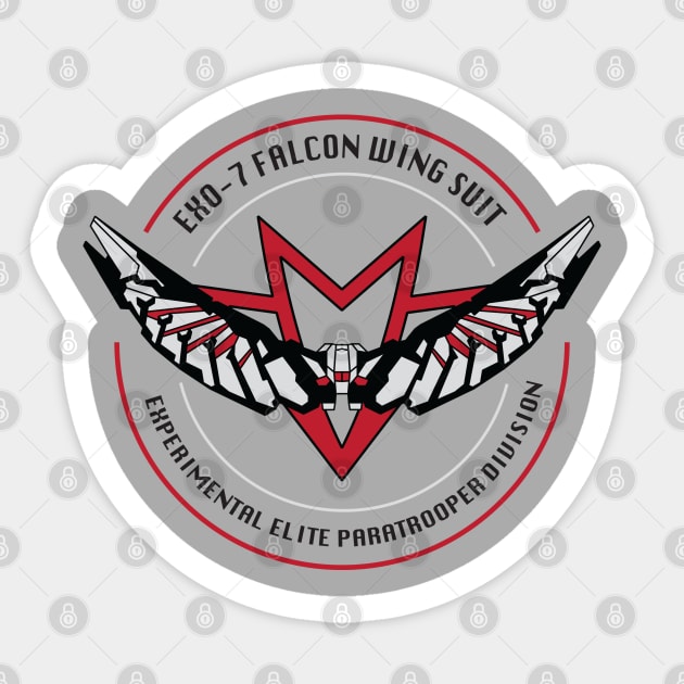 EXO-7 Falcon Suit Sticker by DeepDiveThreads